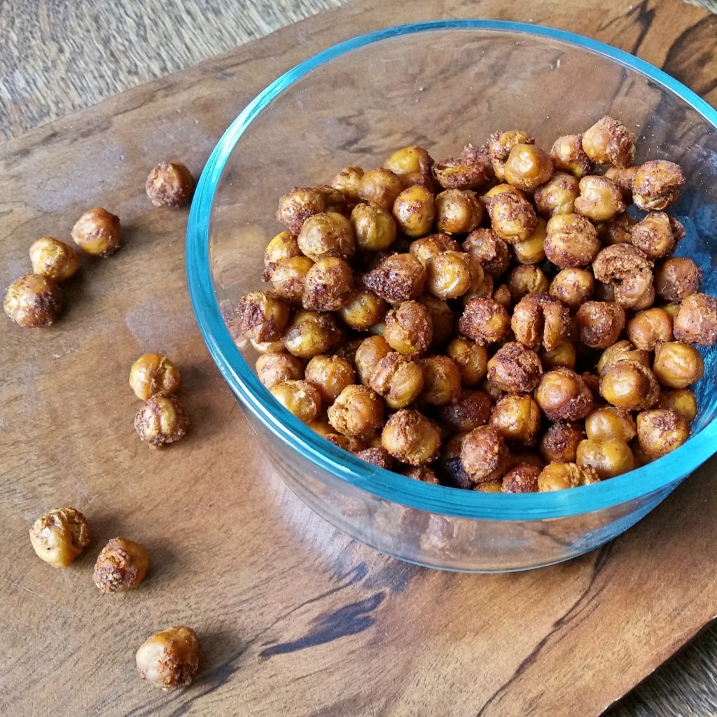 double roasted spicy maple chickpea croutons