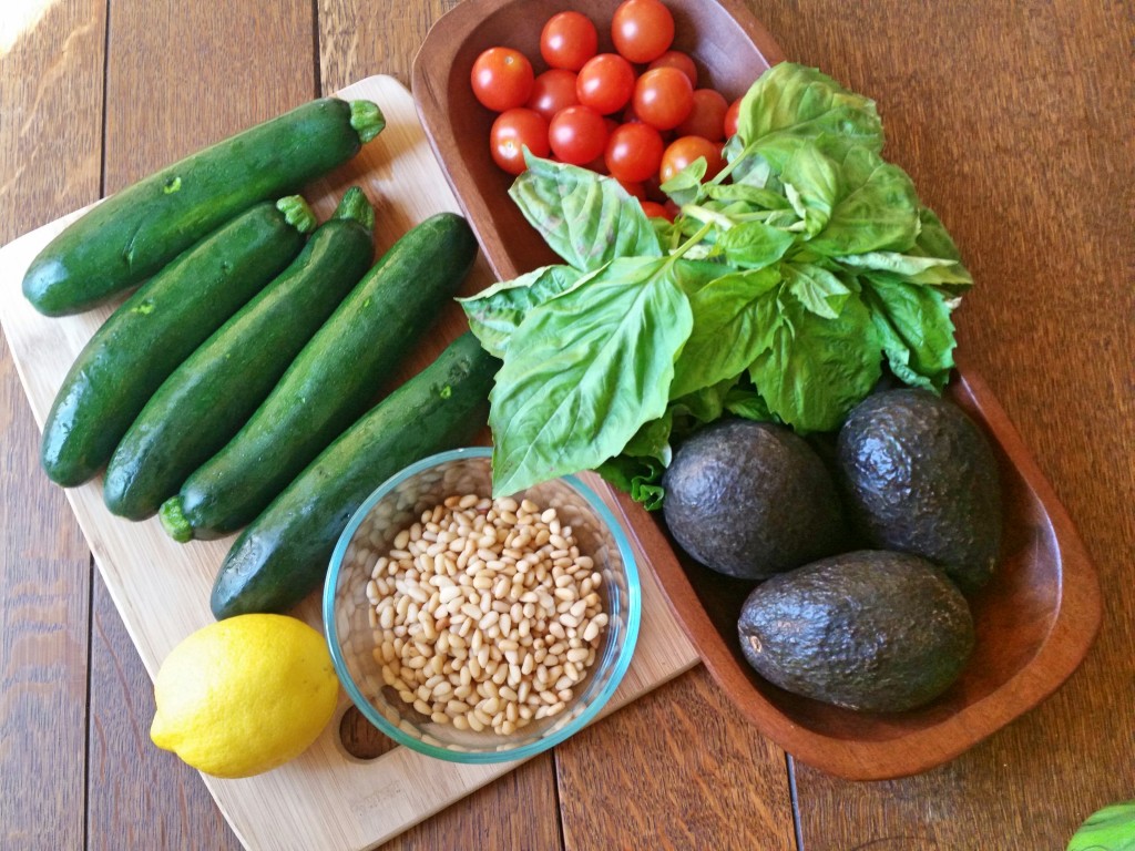 Creamy Avocado Pesto + Zucchini Noodles | Clovers & Kale | Ingredients