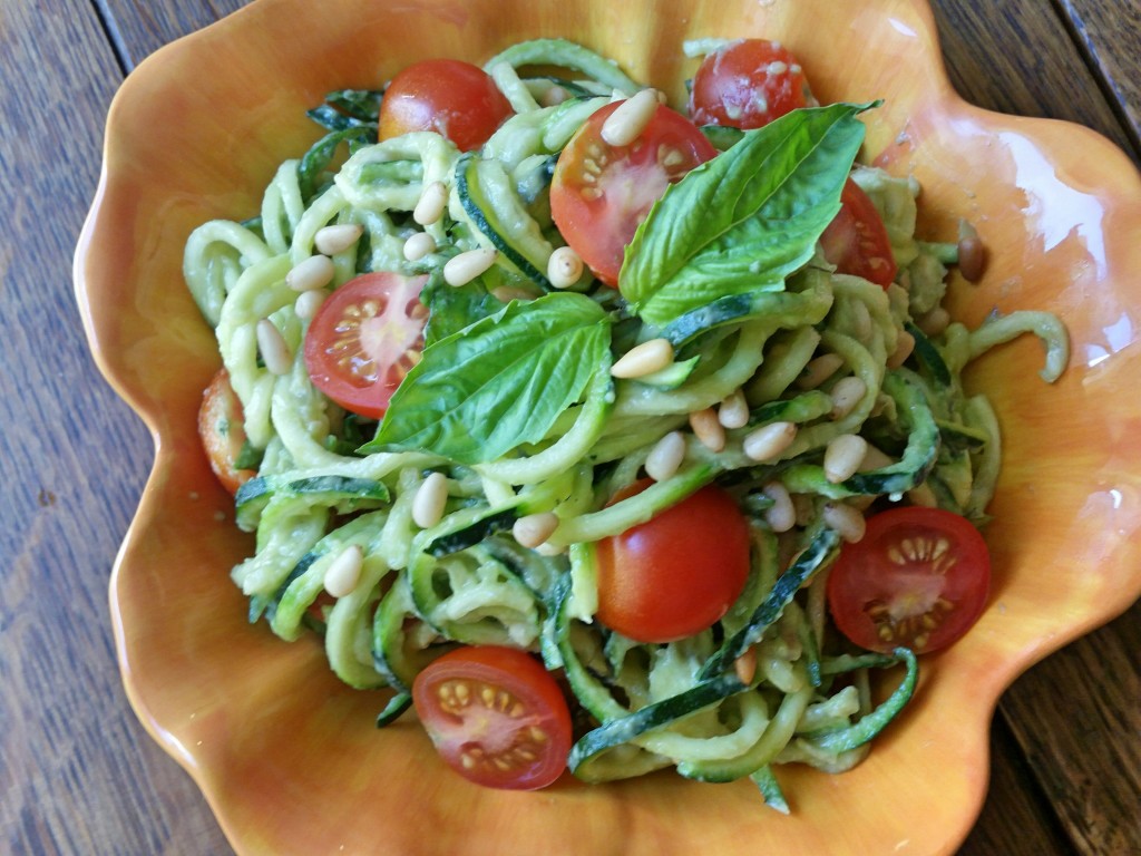 Creamy Avocado Pesto + Zucchini Noodles | Clovers & Kale | Raw Vegan Recipe