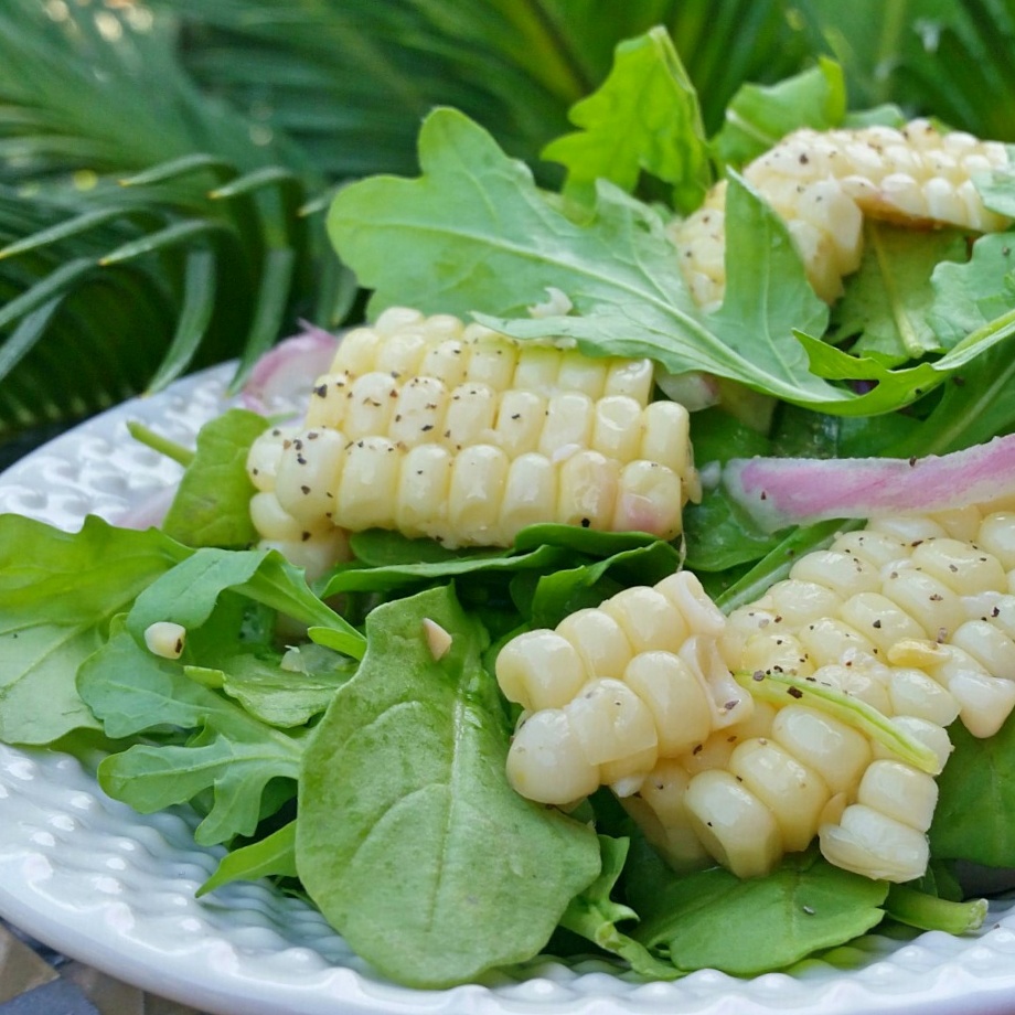 Corn + Arugula - Salad Recipe - Clovers & Kale - Summer Salad