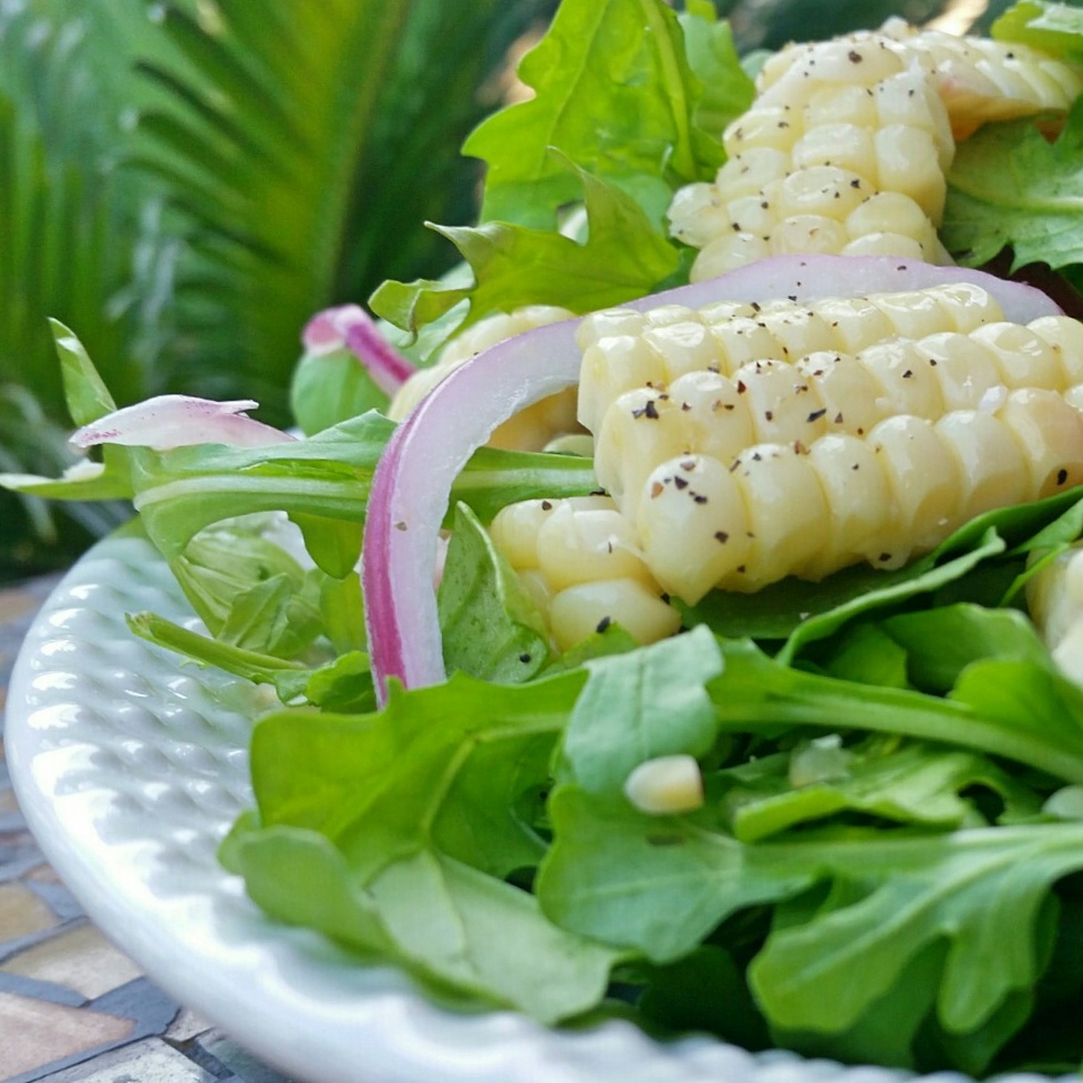Corn + Arugula - Salad Recipe - Clovers & Kale