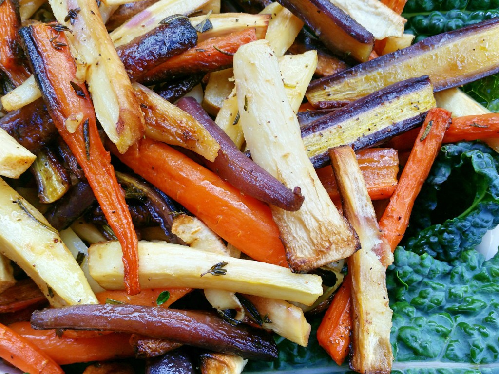 Herb Roasted Parsnips & Carrots - Clovers & Kale