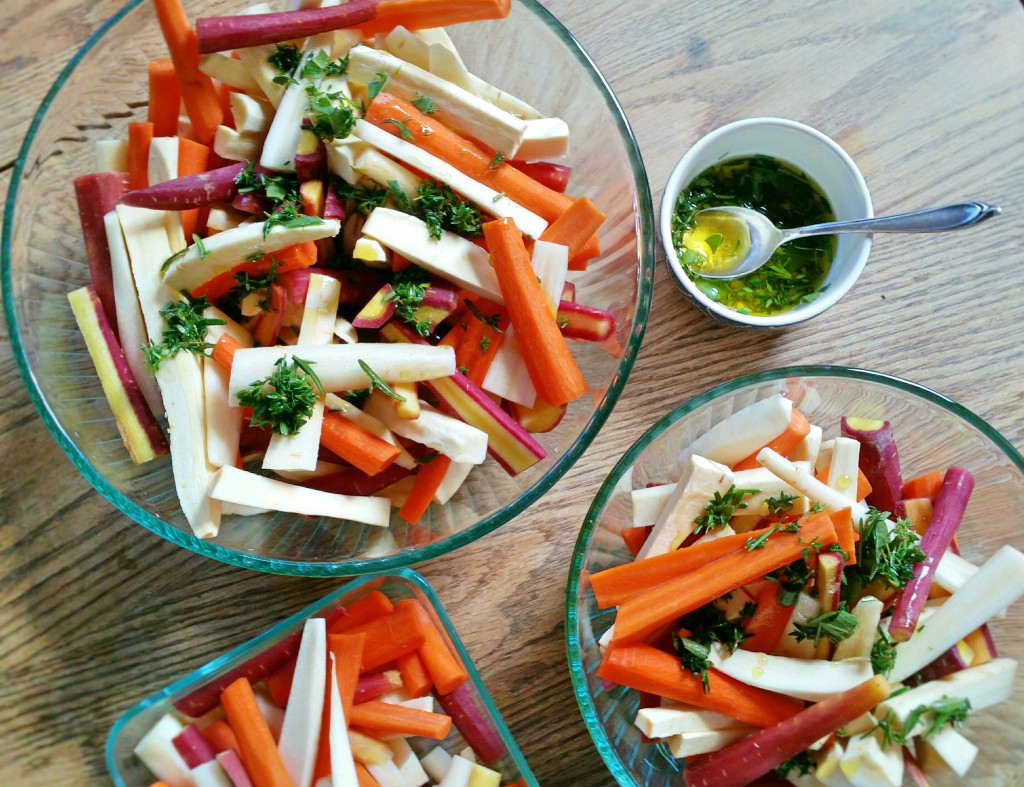 Instructions - Recipes - Herb Roasted - Parsnips & Carrots - Clovers & Kale